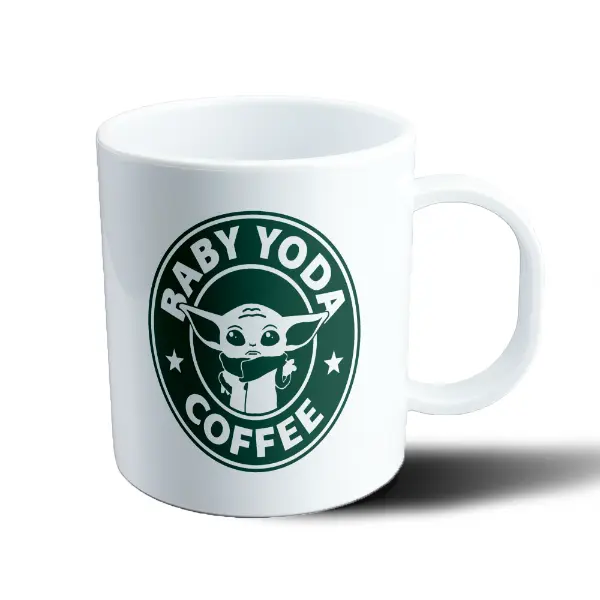 Taza de Plástico Mandalorian Baby Yoda Coffee