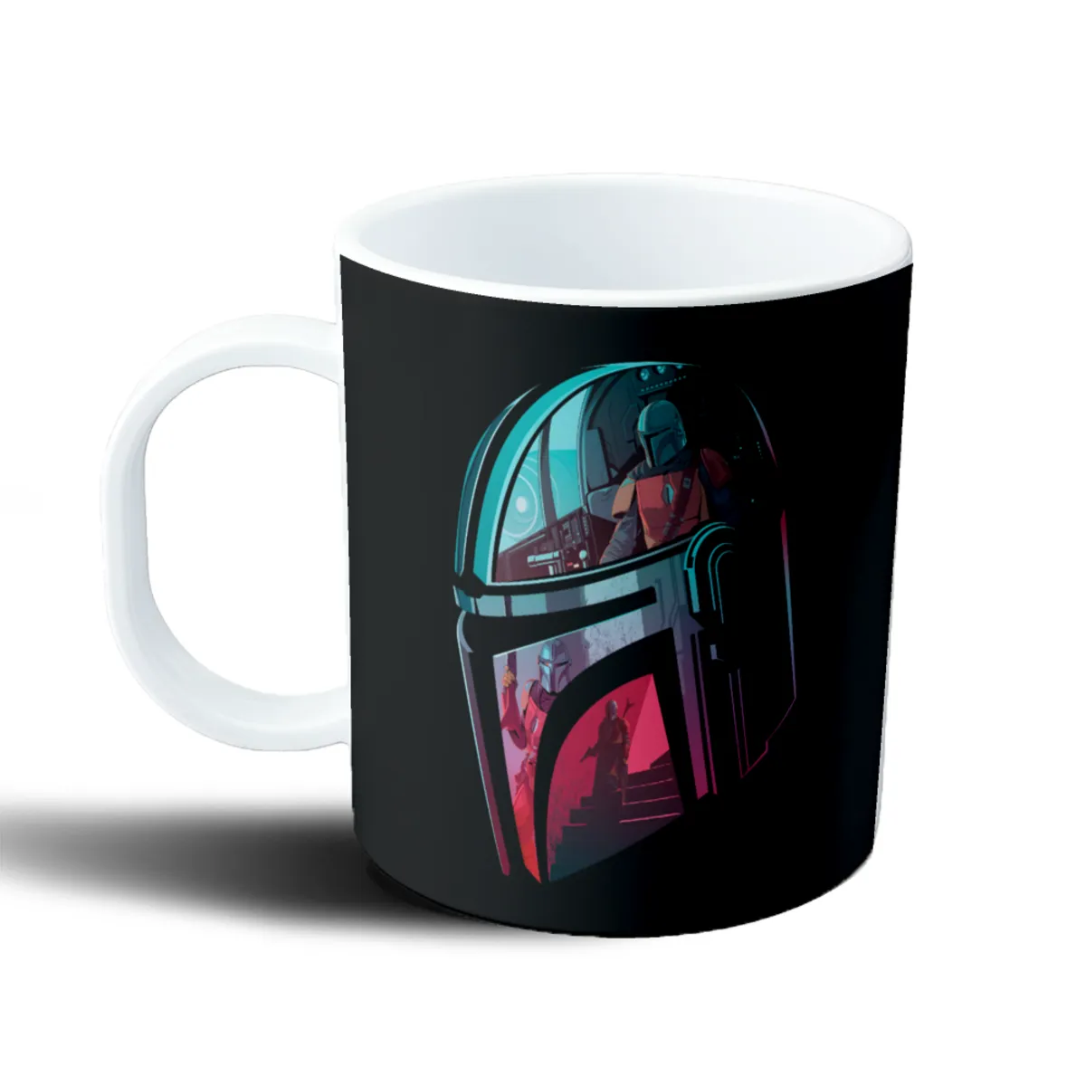 Taza de Plástico Mandalorian Casco Neón - vista 2