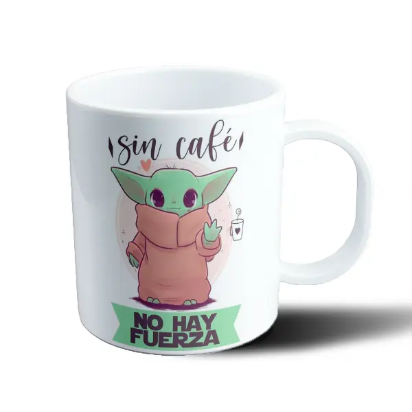 Taza de Plástico Mandalorian Baby Yoda Sin Café No Hay Fuerza