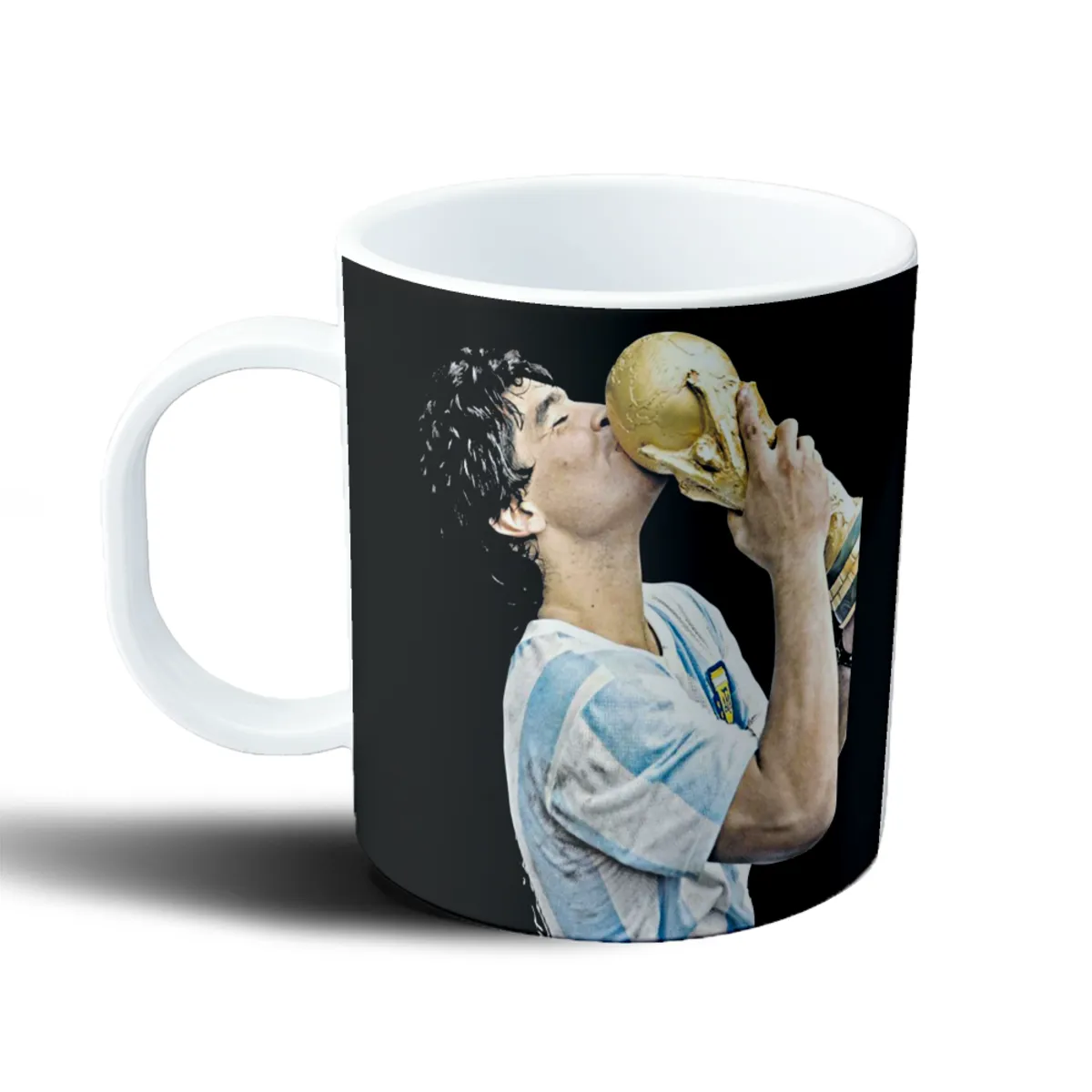 Taza de Plástico Maradona besando la Copa del Mundo - vista 2