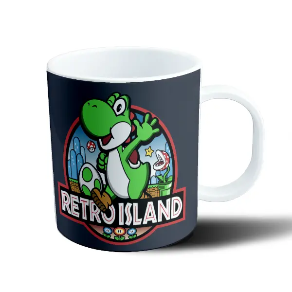 Taza de Plástico Mario Bros Yoshi Retro Island