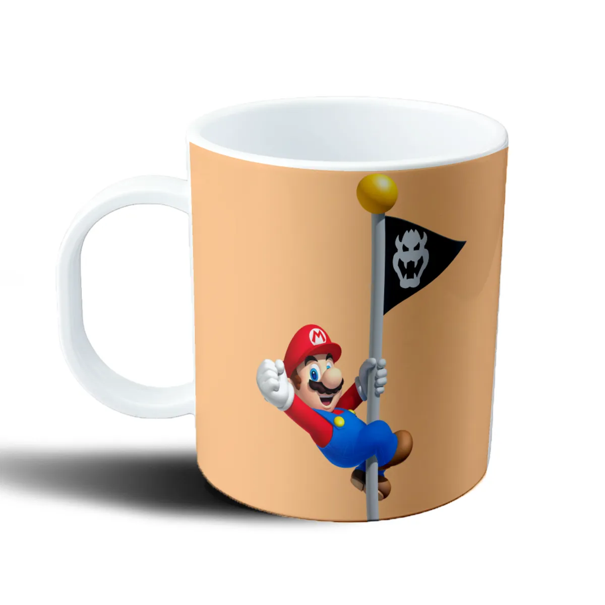Taza de Plástico Mario Bros Mario trepando el mástil del castillo - vista 2