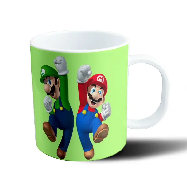 Taza de Plástico Super Mario Bros Mario y Luigi