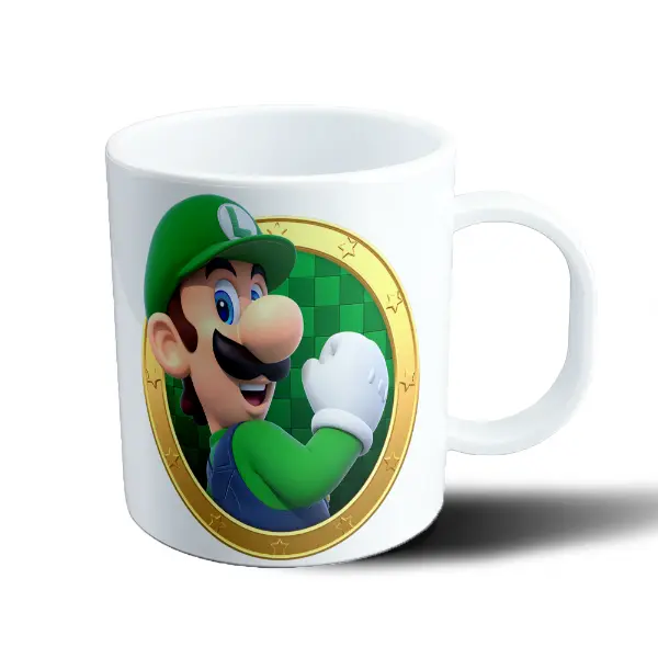 Taza de Plástico Mario Bros Luigi Saludo