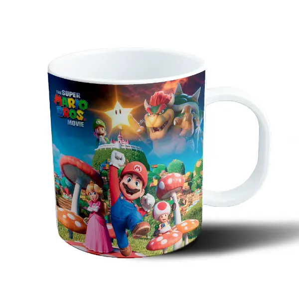 Taza de Plástico Mario Bros Película Mario Peach Bowser Toad