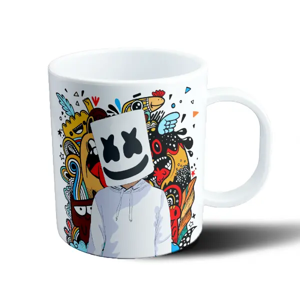 Taza de Plástico Marshmello Mask Street Art