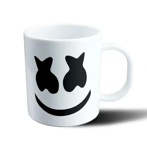 Taza de Plástico Marshmello Mascara Sonriente