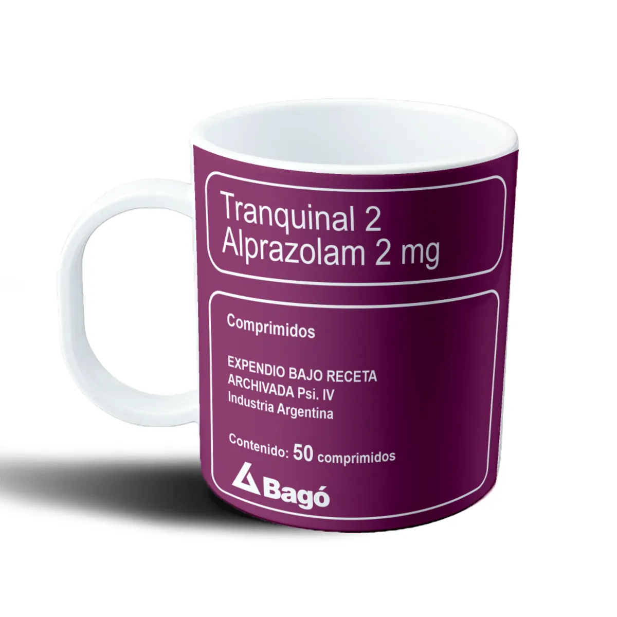 Taza de Plástico Tranquinal Alprazolam 2 mg Bagó - vista 2