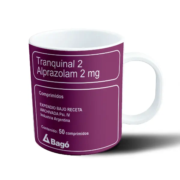 Taza de Plástico Tranquinal Alprazolam 2 mg Bagó