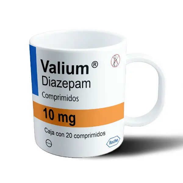 Taza de Plástico Valium Diazepam 10 mg Caja Comprimidos