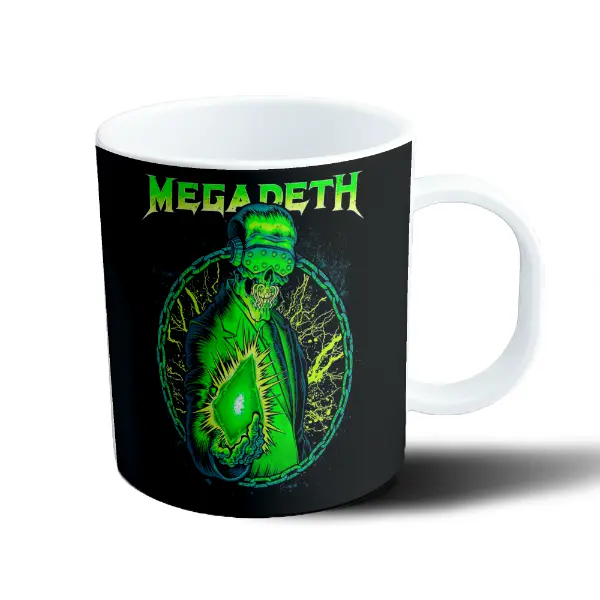 Taza de Plástico Megadeth Esqueleto Electrico Verde