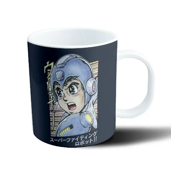 Taza de Plástico Megaman Robot Anime Manga Estilo Japonés