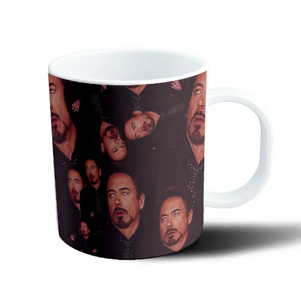 Taza de Plástico Marvel Tony Stark Meme Cara de Aburrido