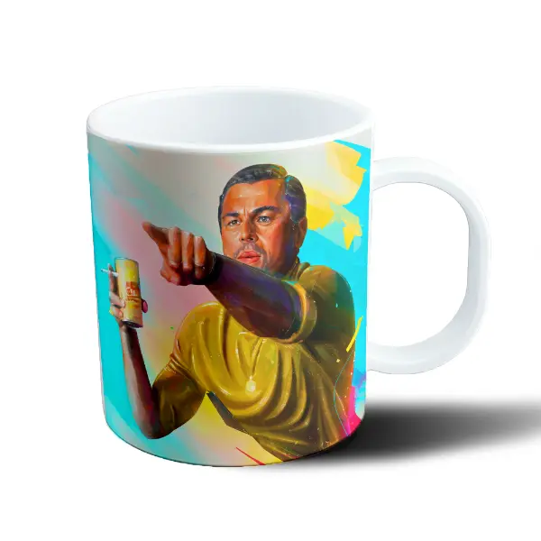 Taza de Plástico Meme Leonardo DiCaprio Señalando con Lata