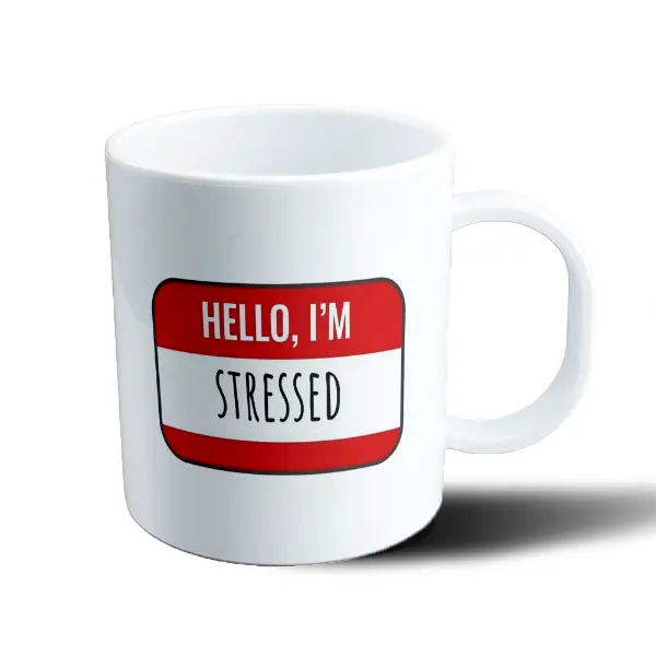 Taza de Plástico Hello I'm Stressed Meme
