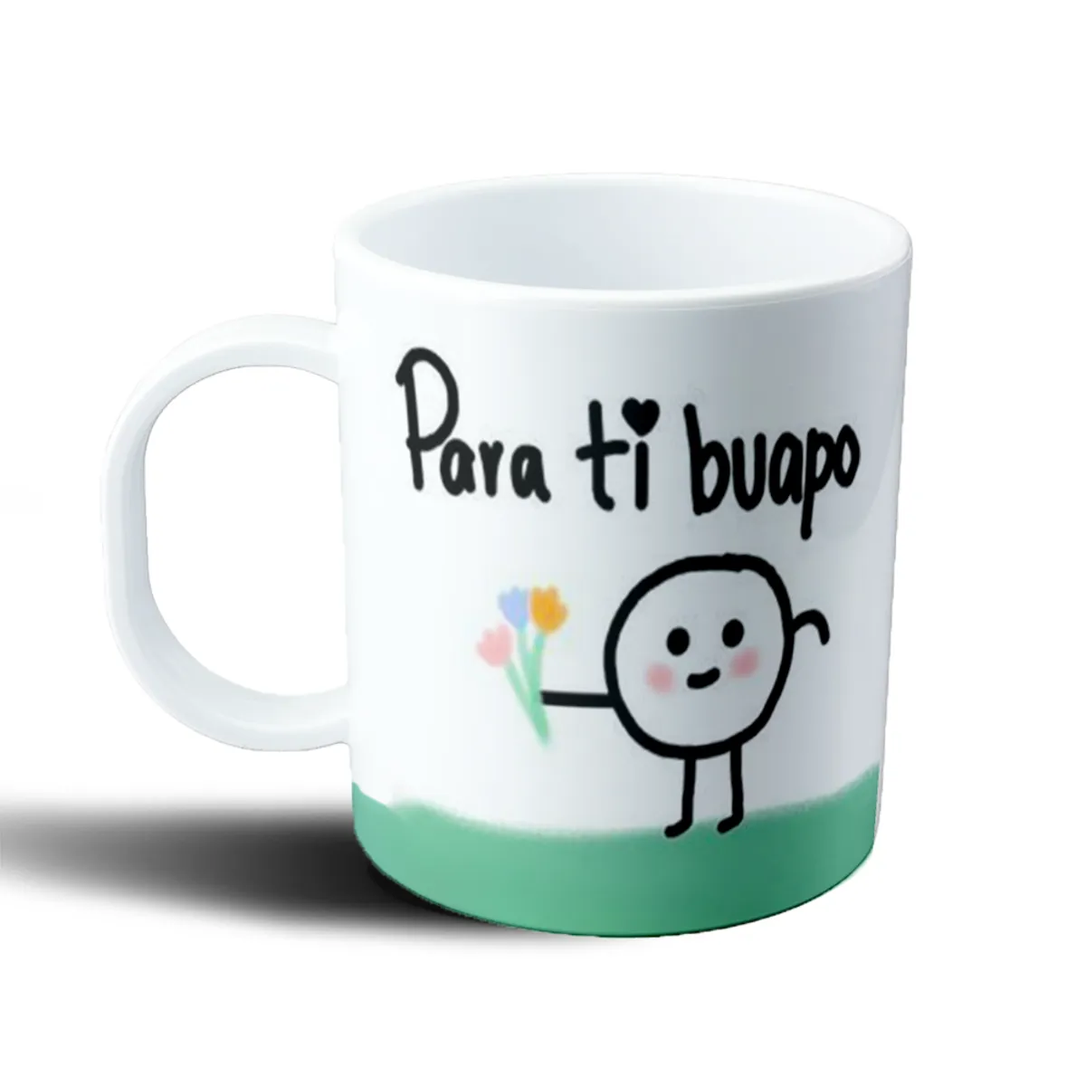 Taza de Plástico Para ti buapo Meme con flores - vista 2