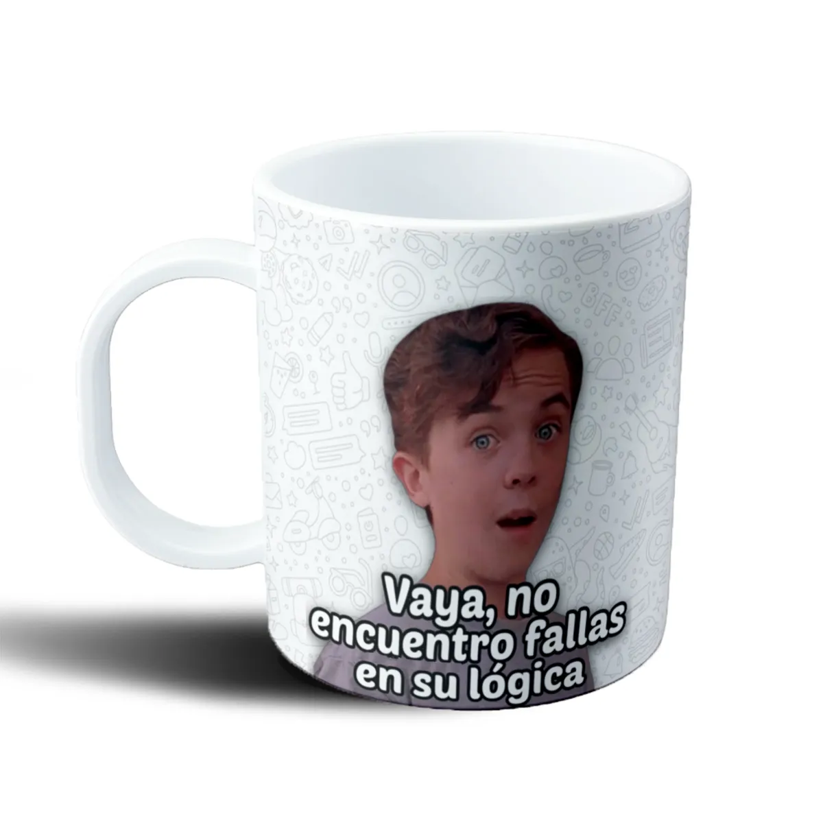 Taza de Plástico Meme Vaya, no encuentro fallas en su lógica - vista 2