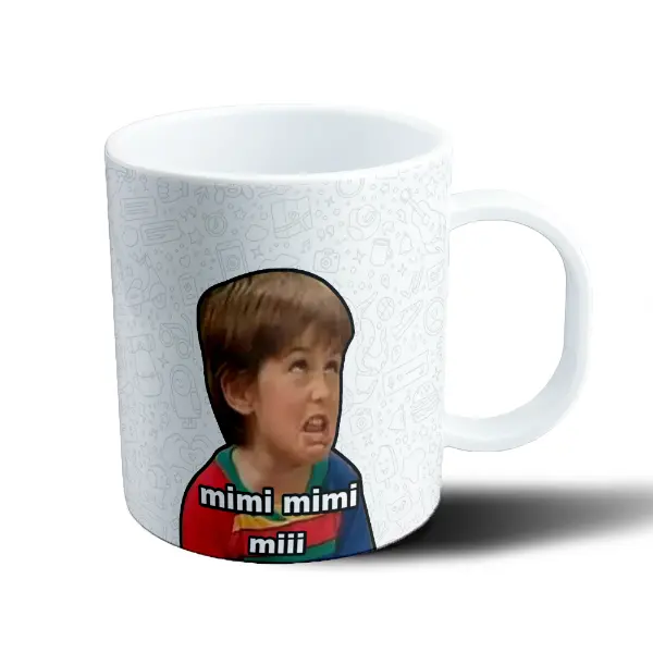 Taza de Plástico Meme Mimi Mimi Miii Niño Berrinche