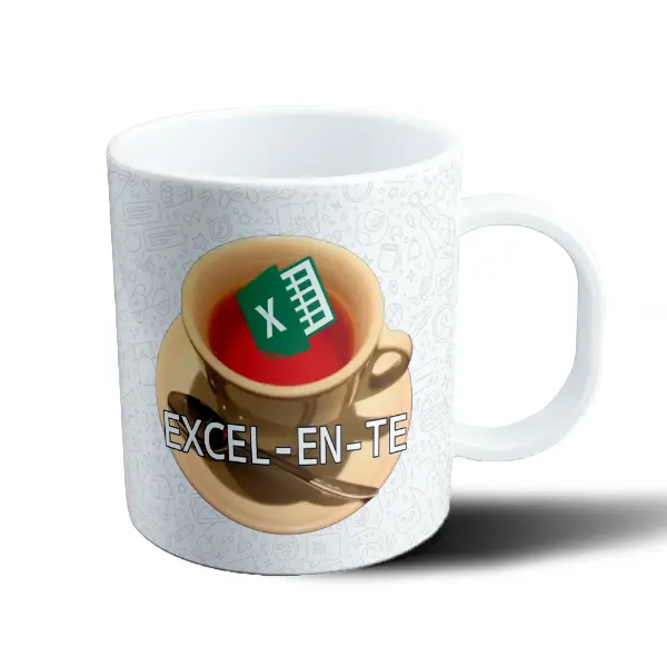 Taza de Plástico Meme Excel-en-te Taza de café con planilla Excel