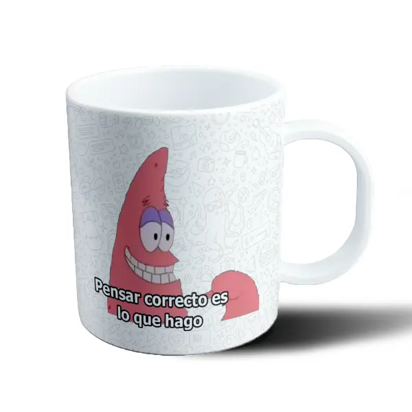 Taza de Plástico Bob Esponja Patrick Pensar correcto es lo que hago