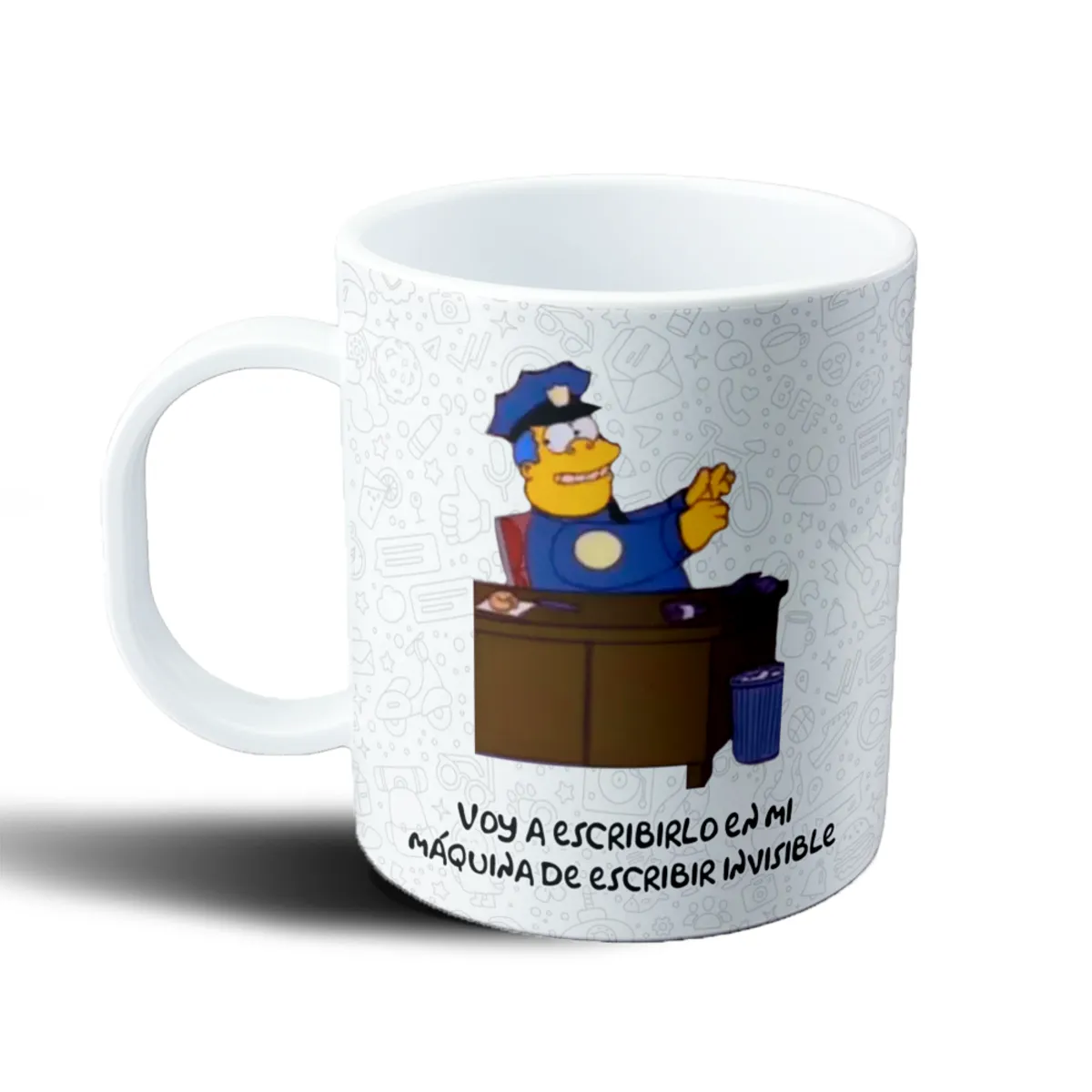 Taza de Plástico Los Simpsons Wiggum Máquina de Escribir Invisible - vista 2