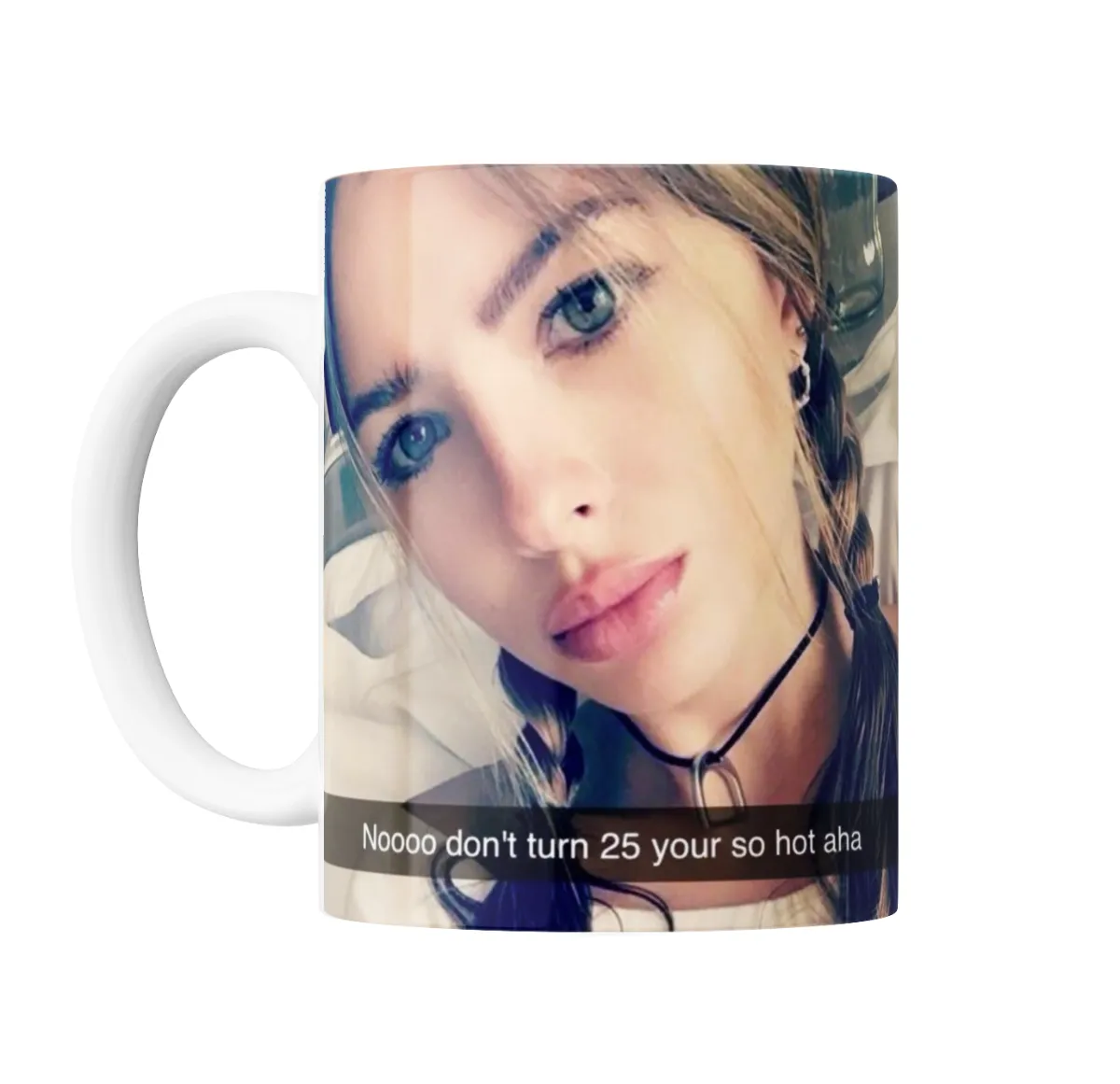 Taza de Cerámica China Suarez Meme Noooo don't turn 25 - vista 2