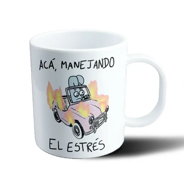 Taza de Plástico Acá manejando el estrés