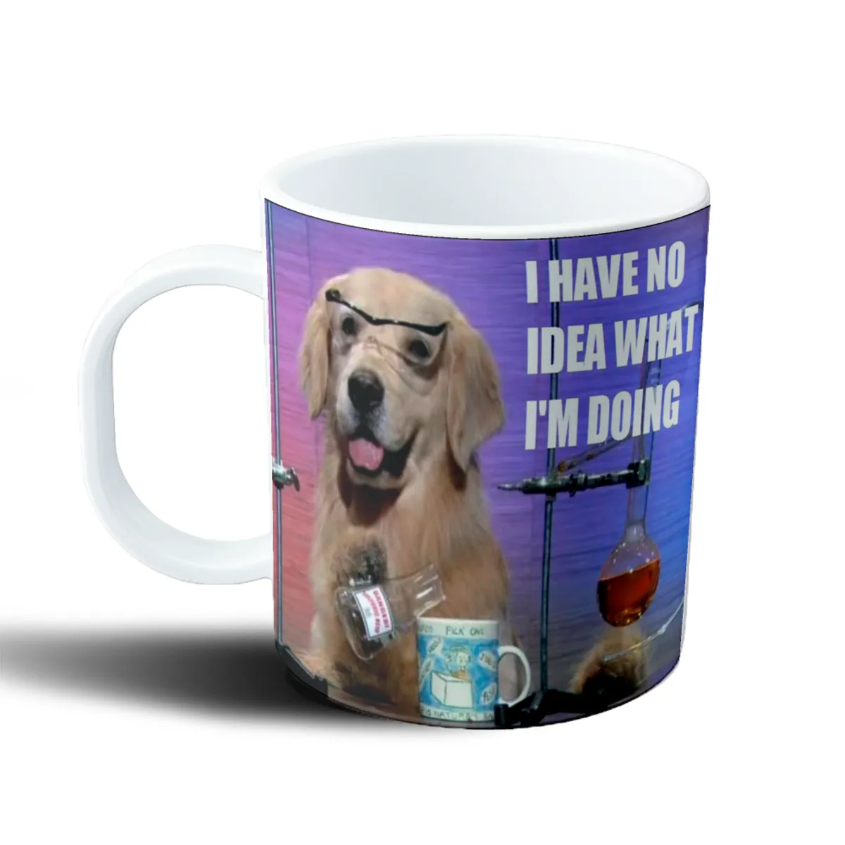 Taza de Plástico Golden Retriever Científico I Have No Idea What I'm Doing - vista 2