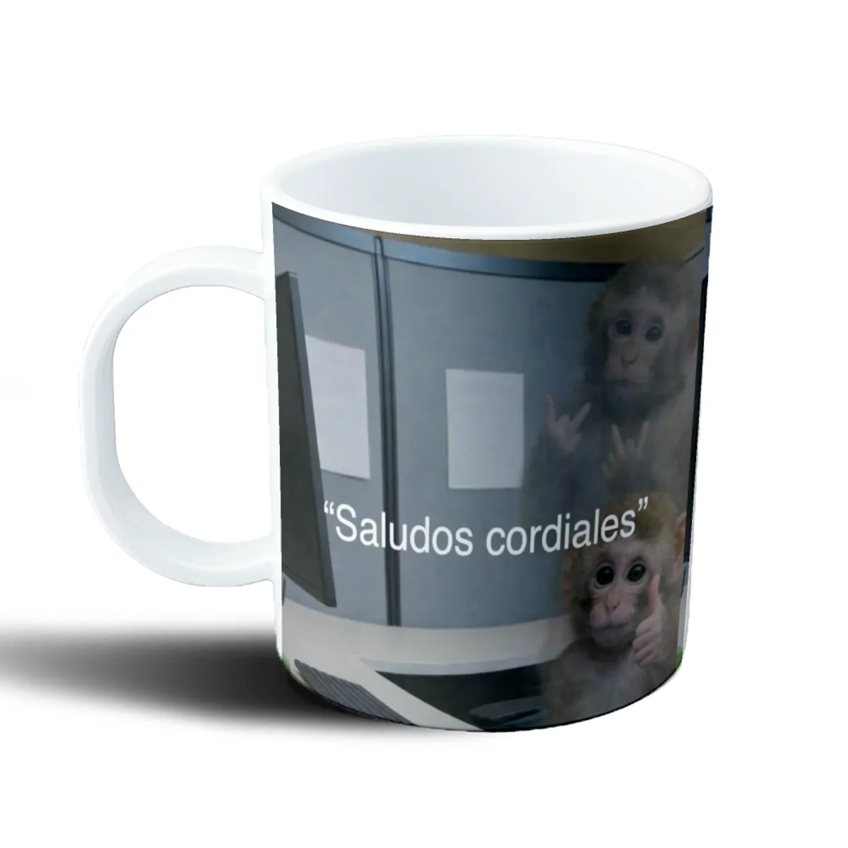 Taza de Plástico Meme Mono Saludos Cordiales - vista 2