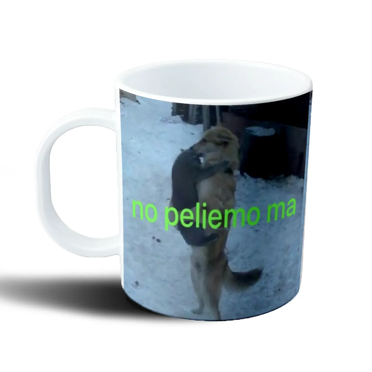 Taza de Plástico Meme Perro Invierno No Peliemo Ma - vista 2