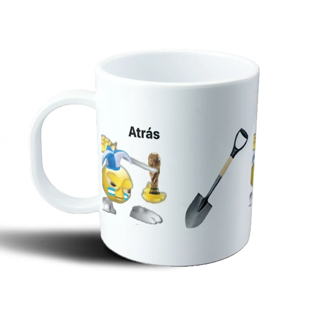 Taza de Plástico Meme Argentina Trofeo del Mundial y Pala - vista 2