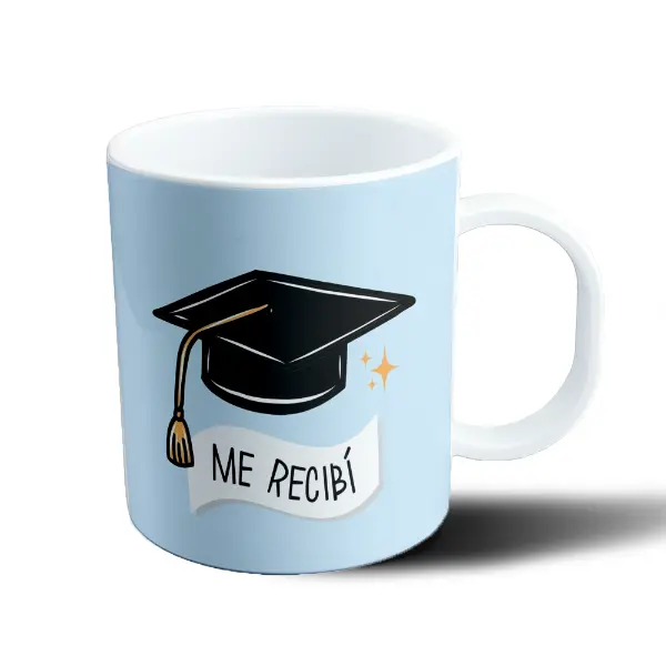 Taza de Plástico Me Recibí Birrete de Graduación