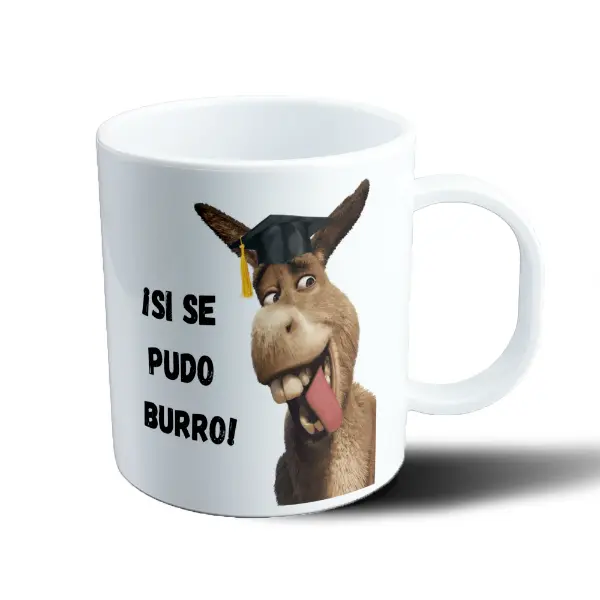 Taza de Plástico Shrek Burro Graduado Sí se pudo burro
