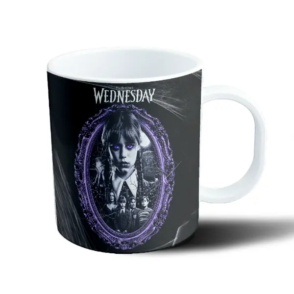 Taza de Plástico Merlina Wednesday Addams Tim Burton