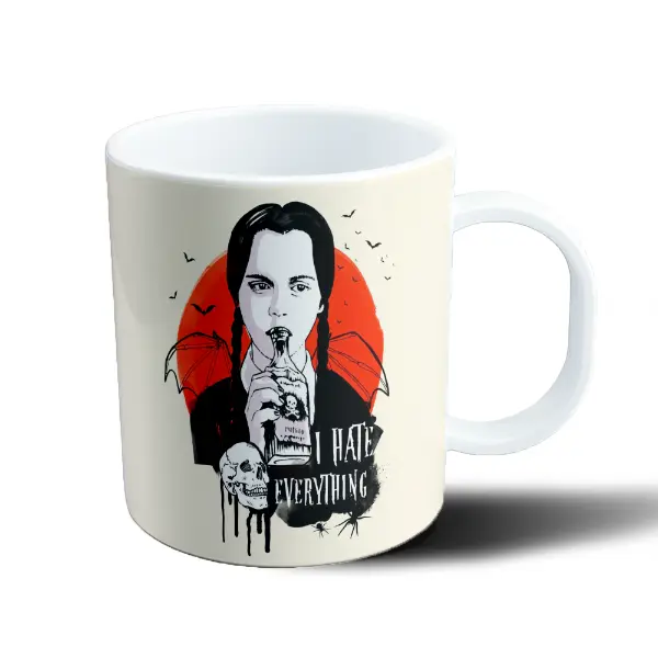 Taza de Plástico Merlina I Hate Everything