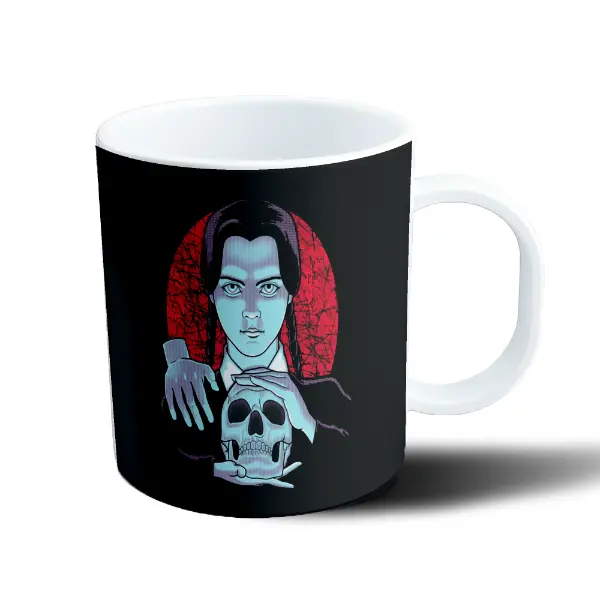 Taza de Plástico Merlina con Calavera