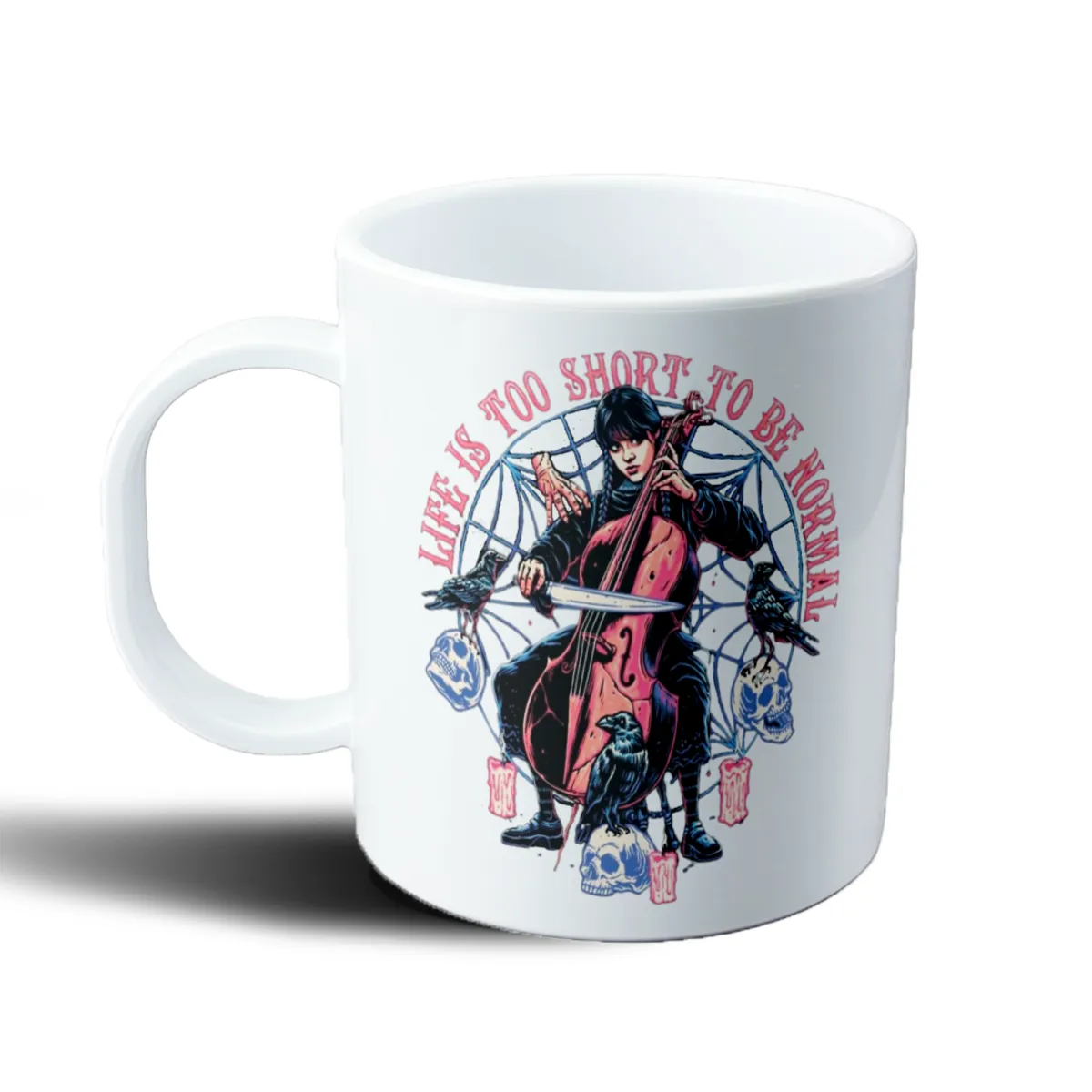 Taza de Plástico Merlina Wednesday Violonchelo Life Is Too Short - vista 2
