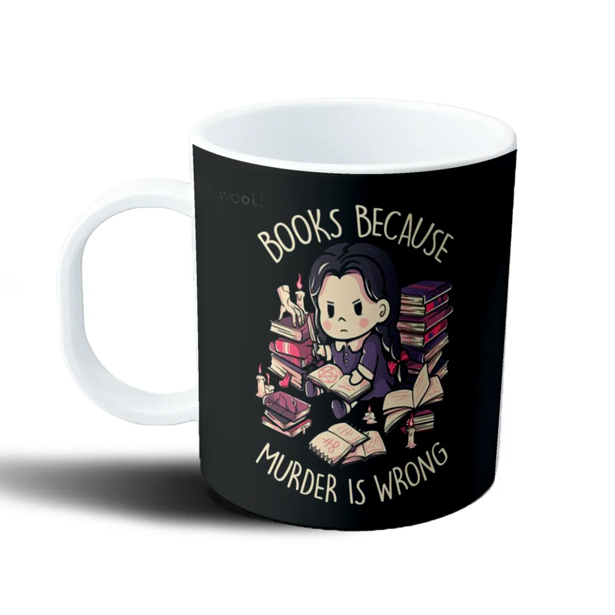 Taza de Plástico Merlina Books Because Murder Is Wrong - vista 2