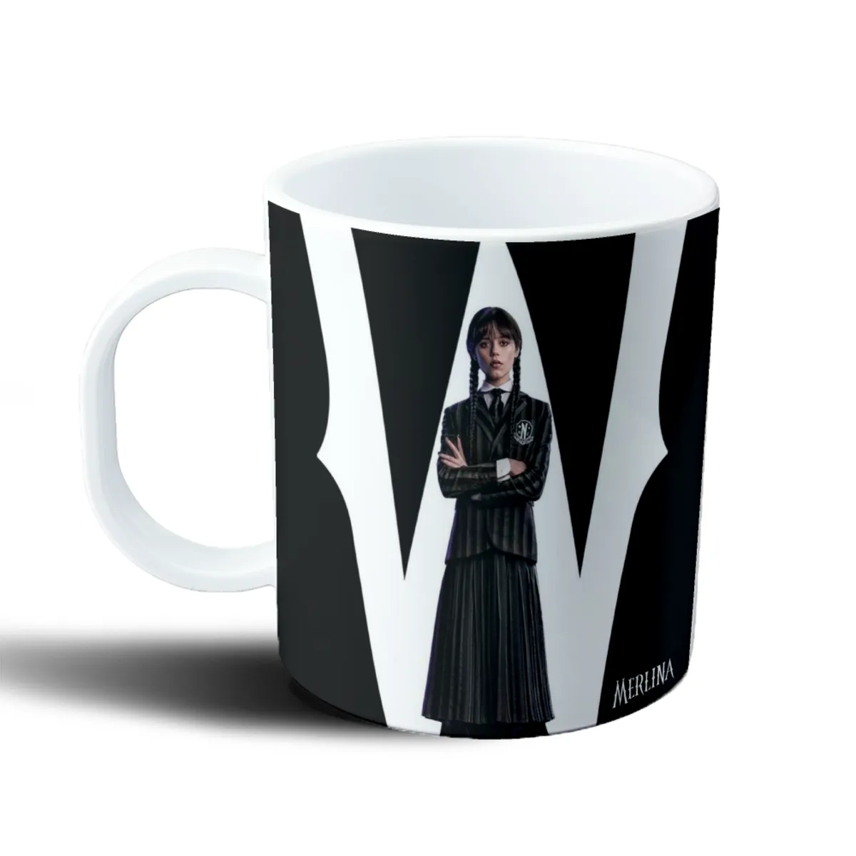 Taza de Plástico Merlina Wednesday Addams Uniforme Nevermore - vista 2