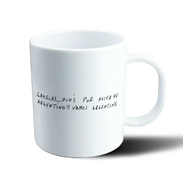 Taza de Plástico Gracias Dios por hacerme argentino Vamos Argentina