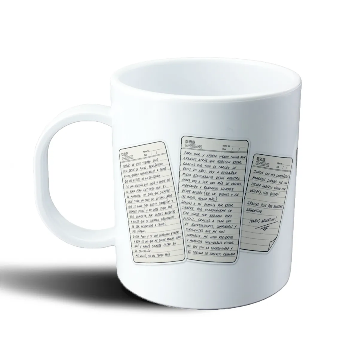 Taza de Plástico Messi Carta de Despedida Selección Argentina - vista 2