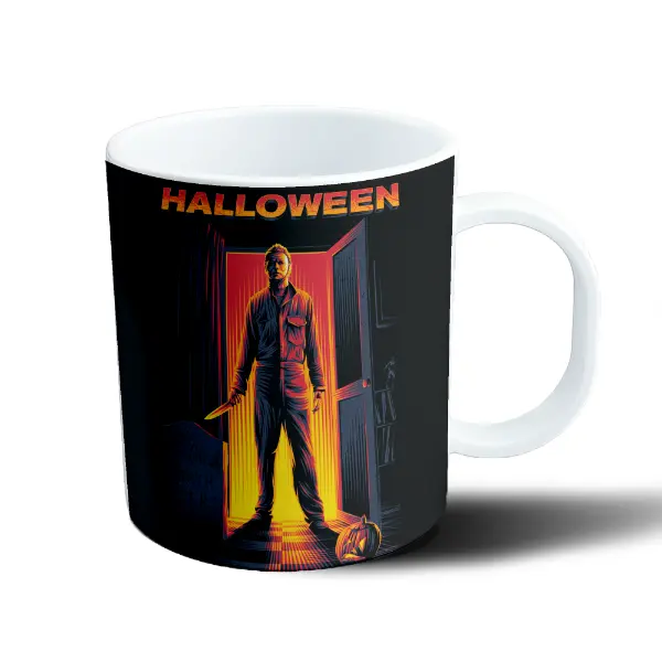 Taza de Plástico Halloween Michael Myers con Cuchillo y Calabaza