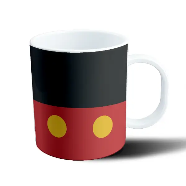 Taza de Plástico Mickey Mouse Pantalón Rojo y Negro