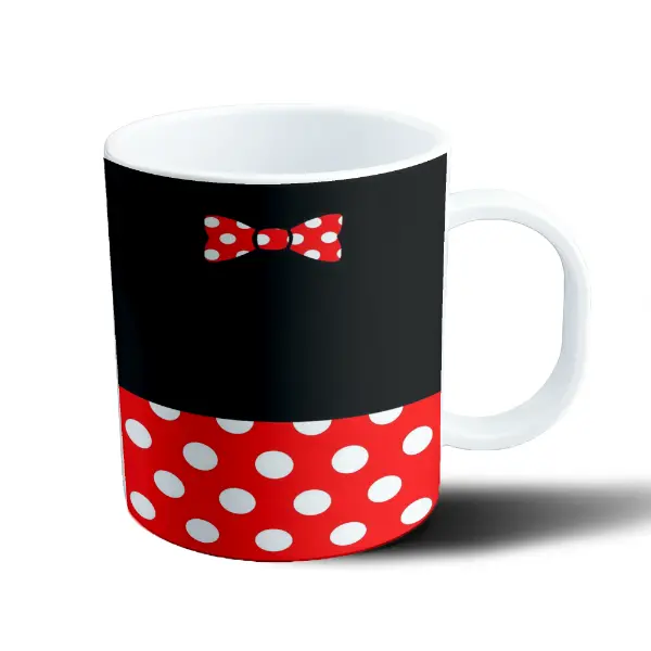 Taza de Plástico Mickey Mouse Minnie Moño y Lunares