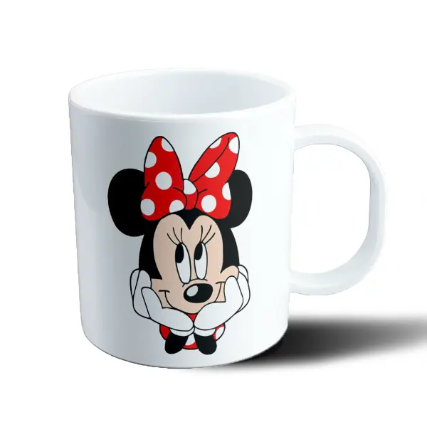 Taza de Plástico Mickey Mouse Minnie Mouse Moño Rojo