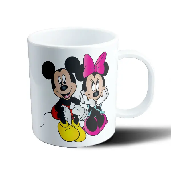 Taza de Plástico Mickey Mouse y Minnie Mouse