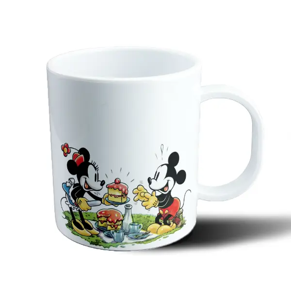 Taza de Plástico Mickey Mouse y Minnie Merienda Picnic