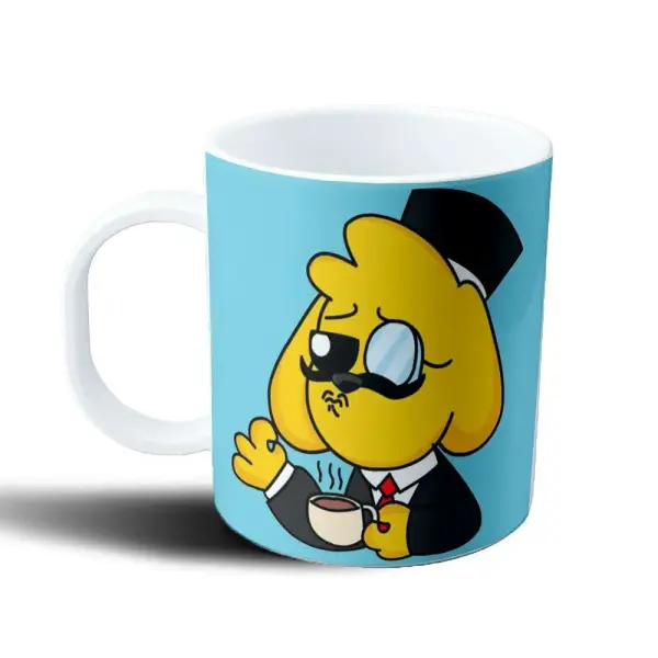Taza de Plástico Mikecrack Caballero con Monóculo y Café