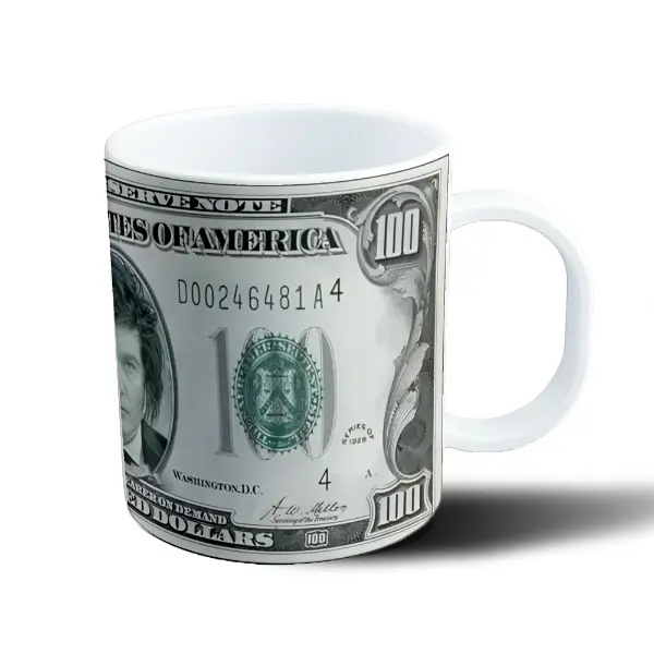 Taza de Plástico Milei Billete 100 Dólares