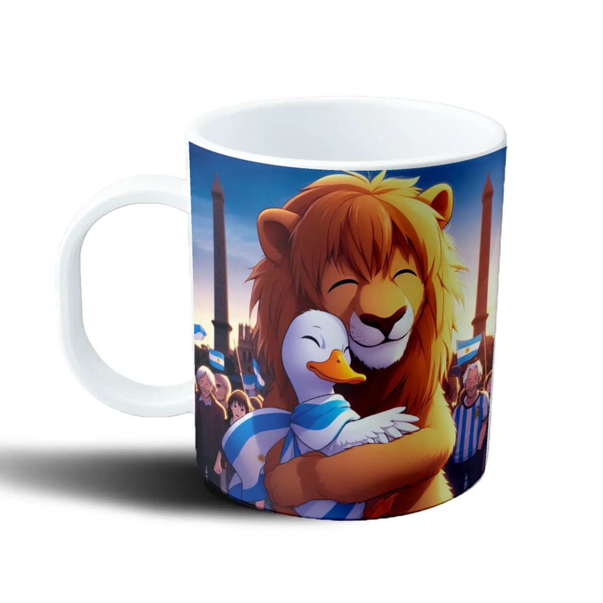 Taza de Plástico León y Pato Abrazados Bandera Argentina Milei Pato - vista 2